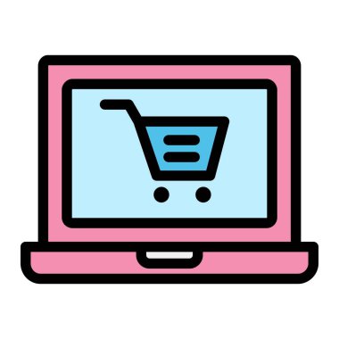 Çevrimiçi alışveriş vektörü Simge Tasarım İllüstrasyonu