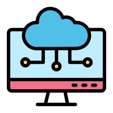 Bulut Hesaplama Vektörü Simgesi Tasarım İllüstrasyonu