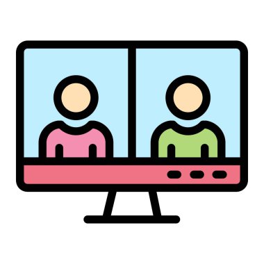 Görüntü Sohbeti Vektör Simgesi Tasarım İllüstrasyonu