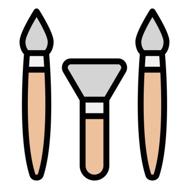 Makyaj fırçaları Vektör Simgesi Tasarım İllüstrasyonu