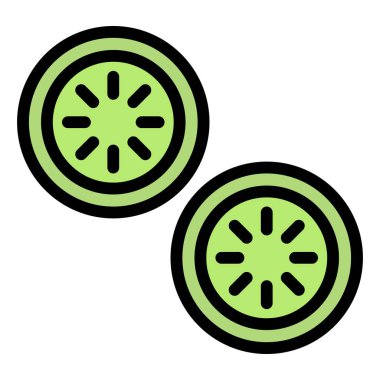 Salatalık dilimi Vektör Simgesi Tasarım İllüstrasyonu