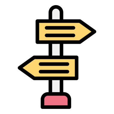 Yön İşareti Vektör Simgesi Tasarım İllüstrasyonu