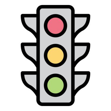 Trafik Işığı Vektör Simgesi Tasarım İllüstrasyonu