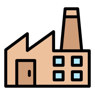 Fabrika Vektörü Simgesi Tasarım İllüstrasyonu