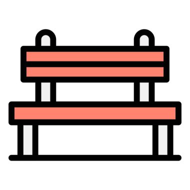 Bench Vektör Simgesi Tasarım İllüstrasyonu