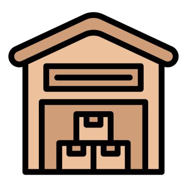 Depo Vektörü Simgesi Tasarım İllüstrasyonu