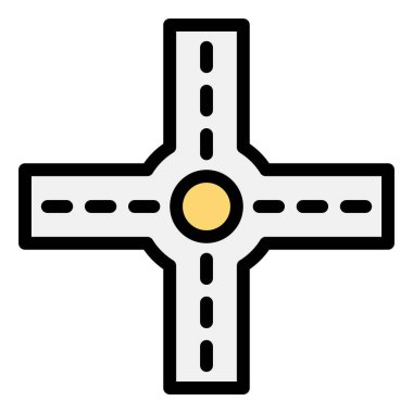 Crossroad Vektör Simgesi Tasarım İllüstrasyonu