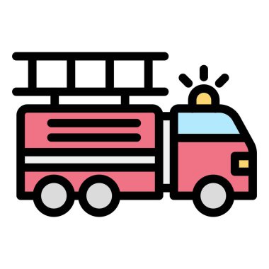 İtfaiye aracı Vektör Simgesi Tasarım Çizimi