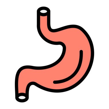 Mide Vektörü Simgesi Tasarımı Çizimi