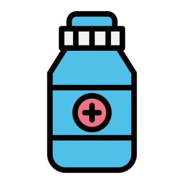 İlaç kavanozu Vektör Simgesi Tasarım İllüstrasyonu