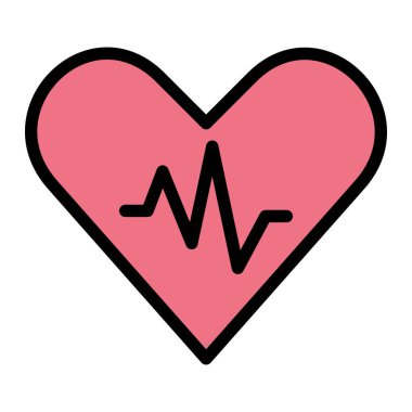 Kalp Hızı Vektör Simgesi Tasarım Çizimi