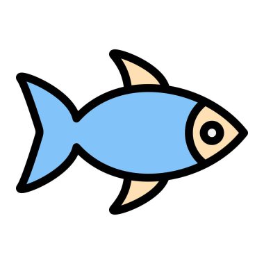 Balık Vektörü Simgesi Tasarım İllüstrasyonu