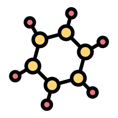 Biyolojik moleküller Vektör Simgesi Tasarım İllüstrasyonu