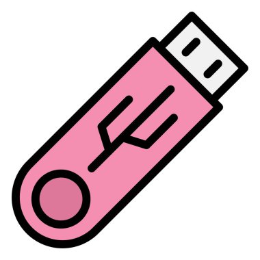 USB Vektör Simgesi Tasarım İllüstrasyonu