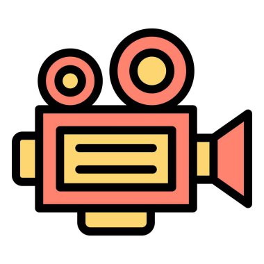 Film kamerası Vektör Simgesi Tasarım İllüstrasyonu