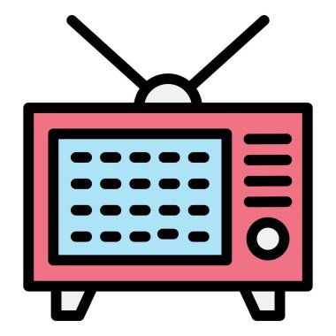TV Vektörü Simgesi Tasarım İllüstrasyonu