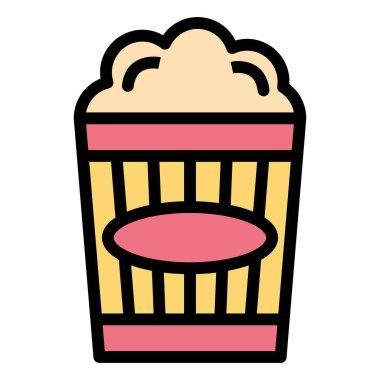 Patlamış Mısır Vektör Simgesi Tasarım Çizimi