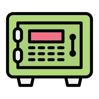 Güvenli Kutu Vektör Simgesi Tasarım İllüstrasyonu