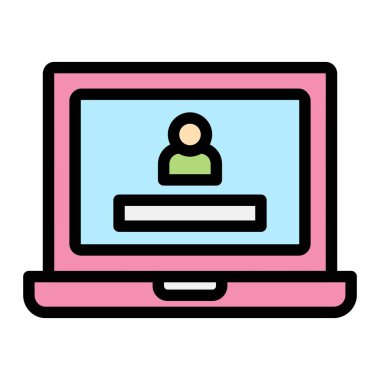 Bilgisayar Giriş Vektörü Simgesi Tasarım İllüstrasyonu