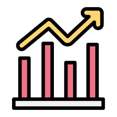 Çubuk Grafik Vektörü Simgesi Tasarım İllüstrasyonu