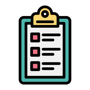 Denetim Listesi Vektör Simgesi Tasarım İllüstrasyonu