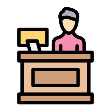 Çalışan Vektör Simgesi Tasarım İllüstrasyonu