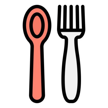 Çatal bıçak vektör simgesi tasarım çizimi