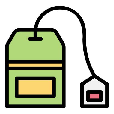 Çay poşeti Vektör Simgesi Tasarım İllüstrasyonu