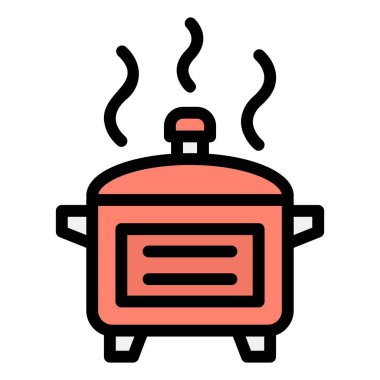 Sıcak mutfak tenceresi Vektör Simgesi Tasarım Çizimi