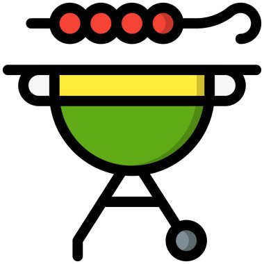 Bbq Vektör Simgesi Tasarım İllüstrasyonu