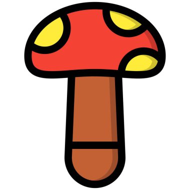 Mantar Vektörü Simgesi Tasarım İllüstrasyonu