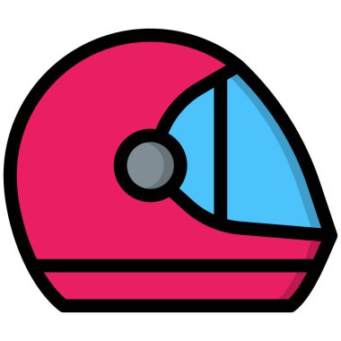 Miğfer Vektörü Simgesi Tasarım İllüstrasyonu