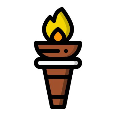 Ateş Vektörü Simgesi Tasarım İllüstrasyonu