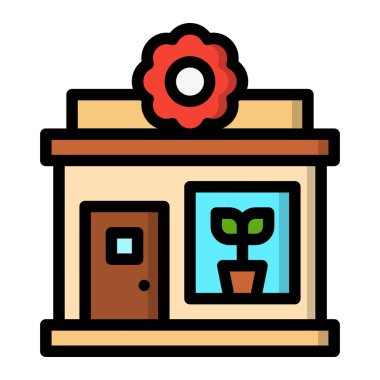 Çiçekçi Vektör Simgesi Tasarım İllüstrasyonu