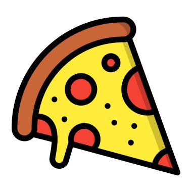 Pizza Vektörü Simgesi Tasarım İllüstrasyonu