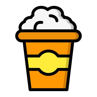 Patlamış mısır Vektör Simgesi Tasarım Çizimi