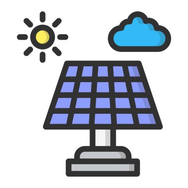 Güneş Sistemi Vektör Simgesi Tasarım İllüstrasyonu