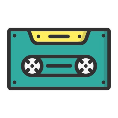 Kaset Vektör Simgesi Tasarım İllüstrasyonu