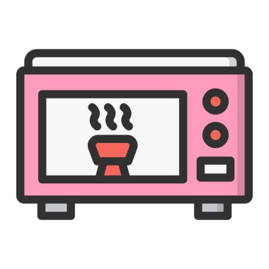 Mikrodalga Vektör Simgesi Tasarım İllüstrasyonu