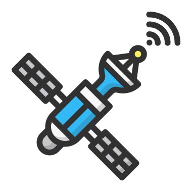 Uydu Vektör Simgesi Tasarım İllüstrasyonu