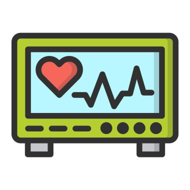 Kardiyogram Vektör Simgesi Tasarım İllüstrasyonu