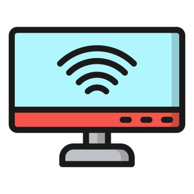 Kablosuz Bağlantı Vektör Simgesi Tasarım İllüstrasyonu