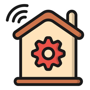 Akıllı Ev Vektörü Simgesi Tasarım İllüstrasyonu