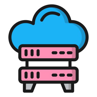 Sunucu Depolama Vektörü Simgesi Tasarım İllüstrasyonu