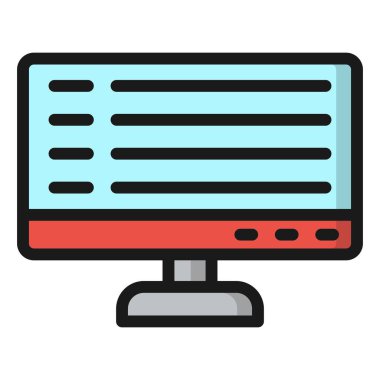 Monitör Vektör Simgesi Tasarım İllüstrasyonu