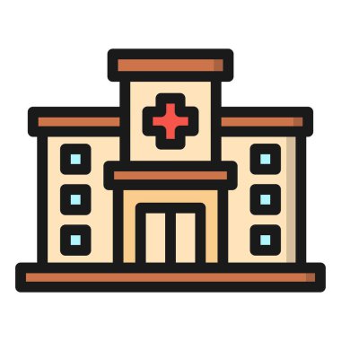 Hastane Vektör Simgesi Tasarım İllüstrasyonu