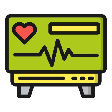 Kalp İzleme Vektörü Simgesi Tasarım İllüstrasyonu