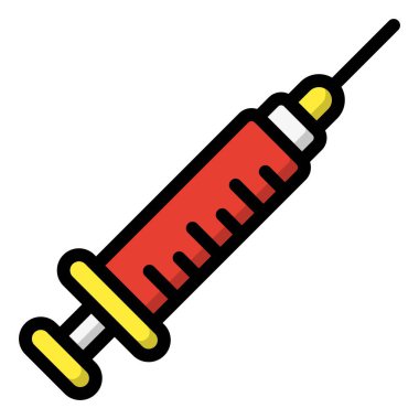 Şırınga Vektörü Simgesi Tasarım İllüstrasyonu