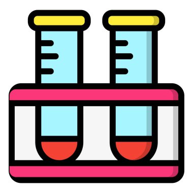 Test Tüpleri Vektör Simgesi Tasarım İllüstrasyonu