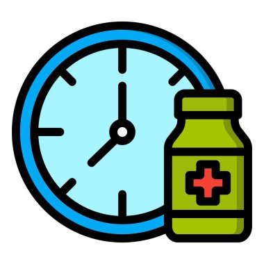 Saat Vektörü Simgesi Tasarım İllüstrasyonu